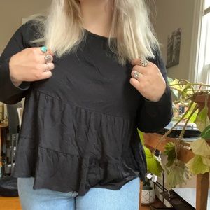 Black flowy long sleeve top
